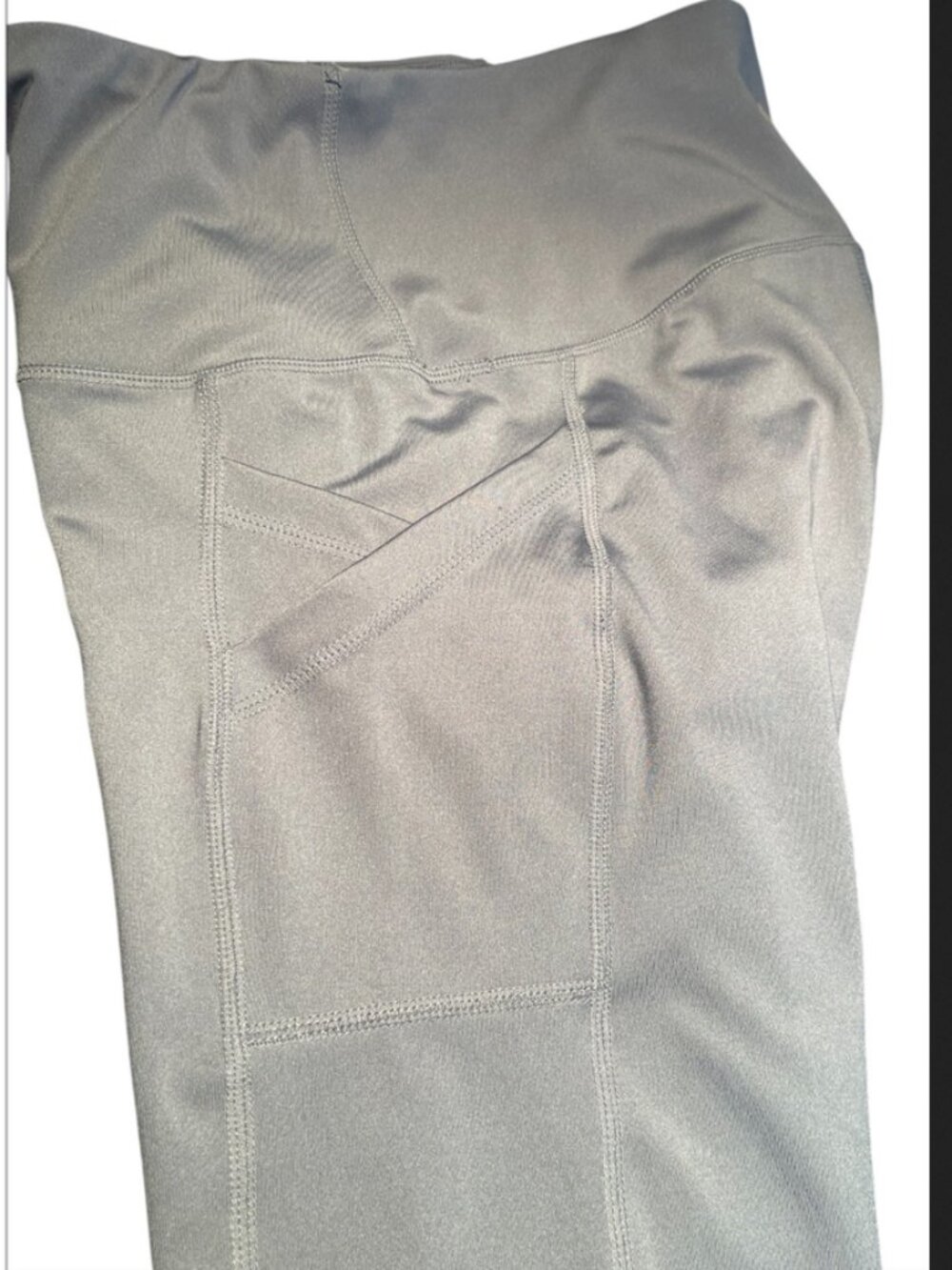 Velocity Women's gray High Waist Capri Athletic capri Leggings, Sz M
